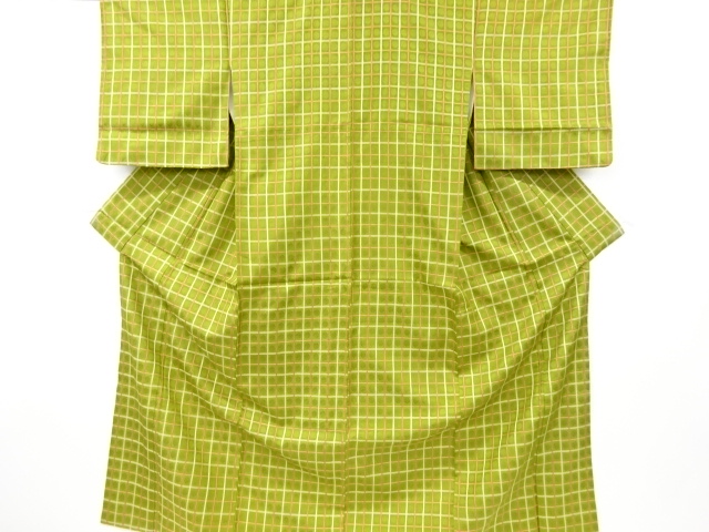 格子織り出しお召着物